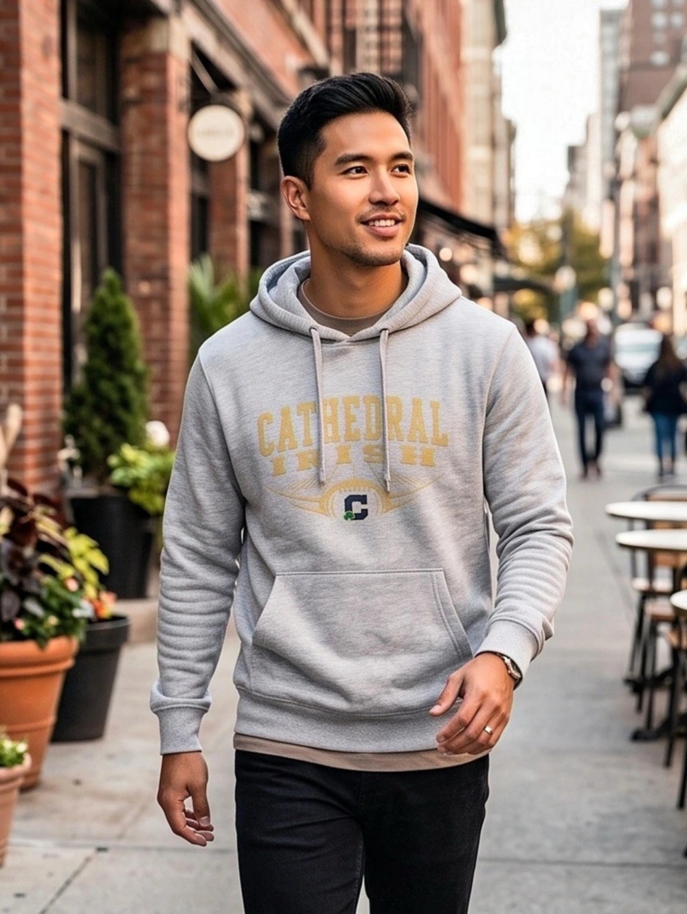 Cathedral RISET Graphic Hoodie in Gray Like New